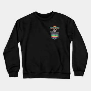 Skeleton Mariachi Pocket Folklore Mexican culture Serape Crewneck Sweatshirt